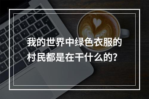 我的世界中绿色衣服的村民都是在干什么的？