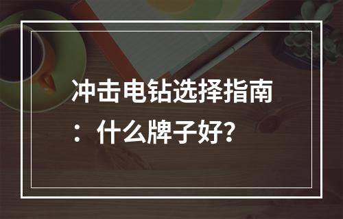 冲击电钻选择指南：什么牌子好？