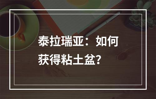 泰拉瑞亚：如何获得粘土盆？