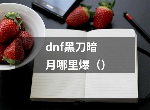 dnf黑刀暗月哪里爆（）