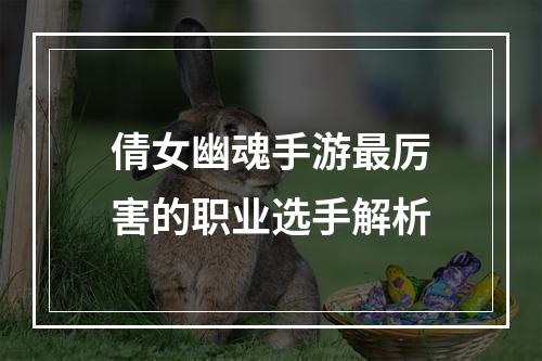 倩女幽魂手游最厉害的职业选手解析