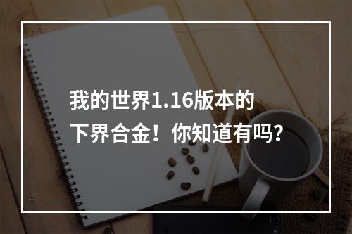 我的世界1.16版本的下界合金！你知道有吗？