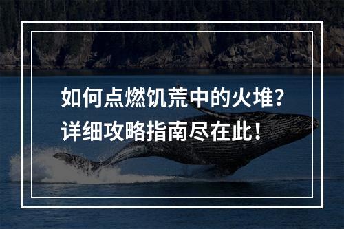 如何点燃饥荒中的火堆？详细攻略指南尽在此！