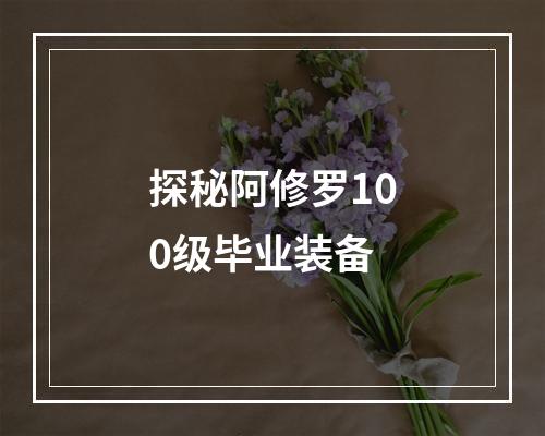 探秘阿修罗100级毕业装备