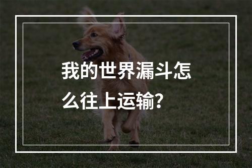 我的世界漏斗怎么往上运输？