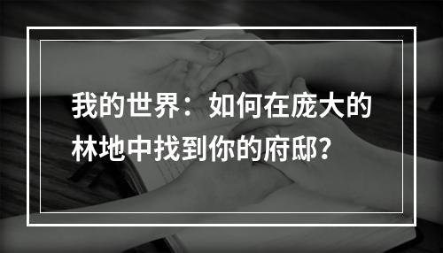 我的世界：如何在庞大的林地中找到你的府邸？