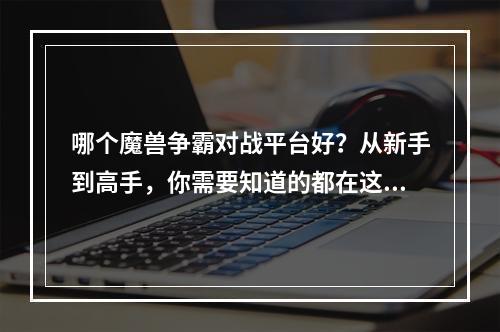 哪个魔兽争霸对战平台好？从新手到高手，你需要知道的都在这里！