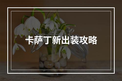 卡萨丁新出装攻略