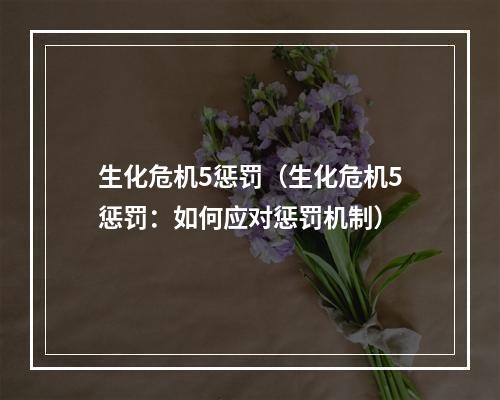 生化危机5惩罚（生化危机5惩罚：如何应对惩罚机制）