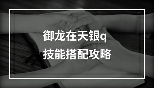 御龙在天银q技能搭配攻略