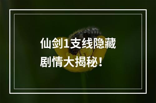 仙剑1支线隐藏剧情大揭秘！