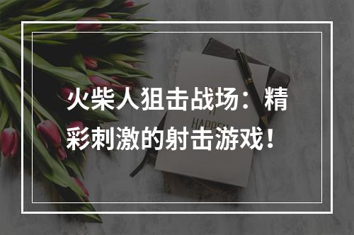 火柴人狙击战场：精彩刺激的射击游戏！