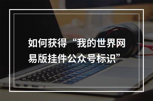 如何获得“我的世界网易版挂件公众号标识”