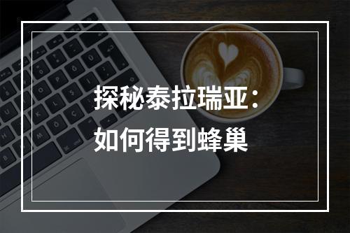 探秘泰拉瑞亚：如何得到蜂巢