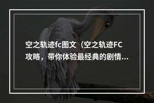 空之轨迹fc图文（空之轨迹FC攻略，带你体验最经典的剧情）