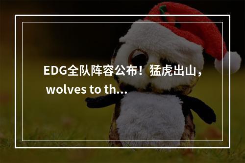 EDG全队阵容公布！猛虎出山， wolves to the top！