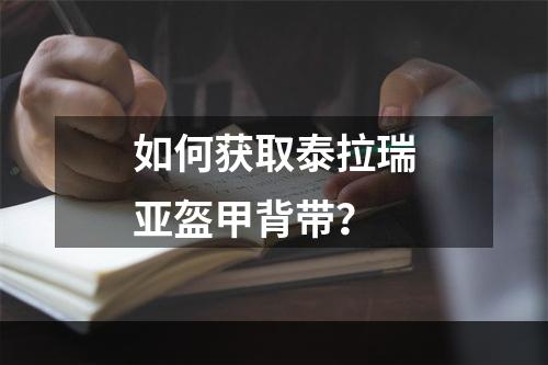 如何获取泰拉瑞亚盔甲背带？