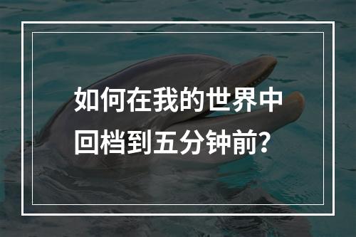 如何在我的世界中回档到五分钟前？