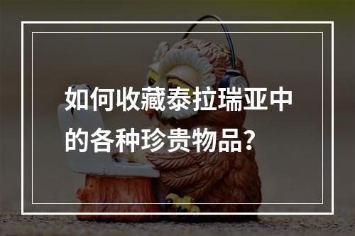 如何收藏泰拉瑞亚中的各种珍贵物品？