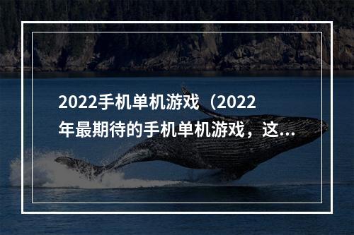 2022手机单机游戏（2022年最期待的手机单机游戏，这些你值得拥有！）