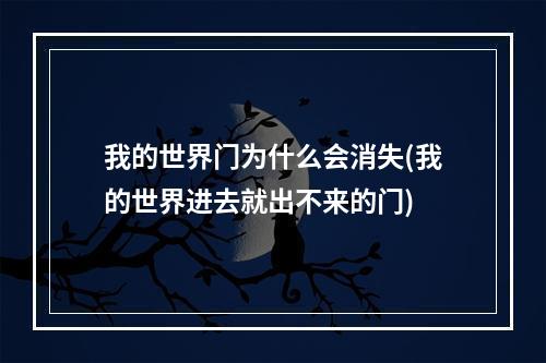 我的世界门为什么会消失(我的世界进去就出不来的门)