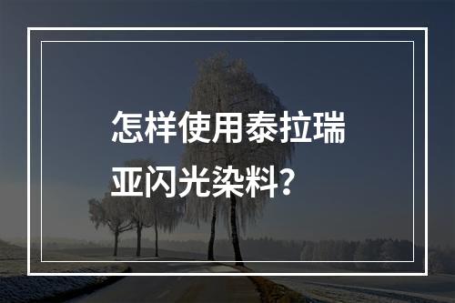 怎样使用泰拉瑞亚闪光染料？