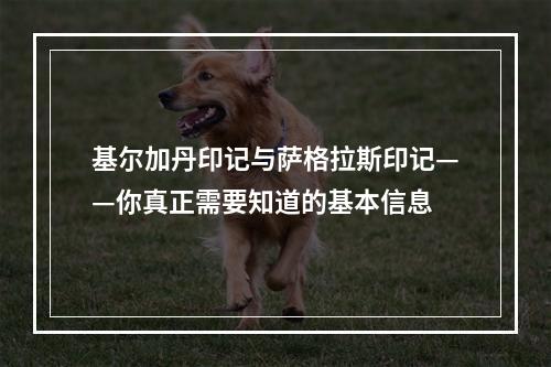 基尔加丹印记与萨格拉斯印记——你真正需要知道的基本信息