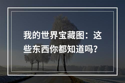 我的世界宝藏图：这些东西你都知道吗？