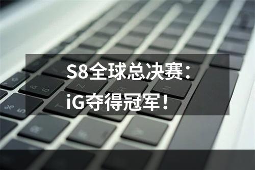 S8全球总决赛：iG夺得冠军！