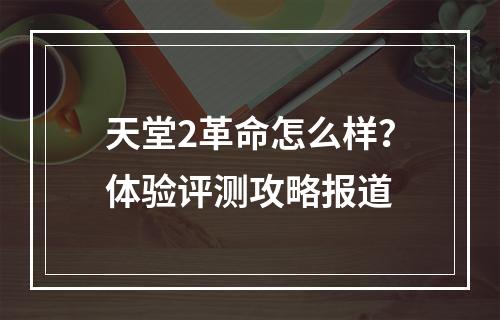 天堂2革命怎么样？体验评测攻略报道