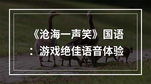 《沧海一声笑》国语：游戏绝佳语音体验