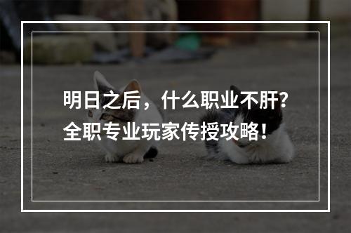 明日之后，什么职业不肝？全职专业玩家传授攻略！