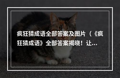 疯狂猜成语全部答案及图片（《疯狂猜成语》全部答案揭晓！让你从此不再被这款游戏难倒！）