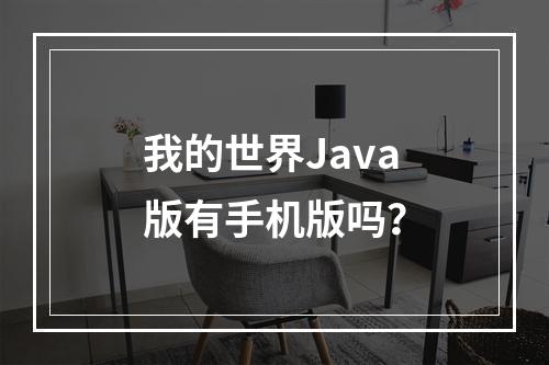 我的世界Java版有手机版吗？