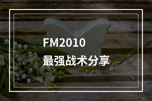 FM2010最强战术分享