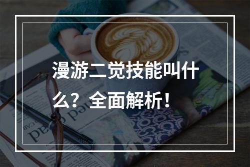 漫游二觉技能叫什么？全面解析！