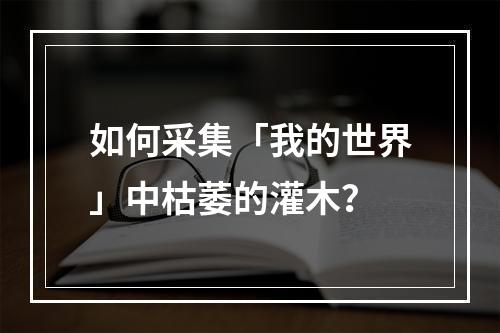 如何采集「我的世界」中枯萎的灌木？