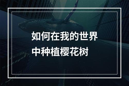 如何在我的世界中种植樱花树