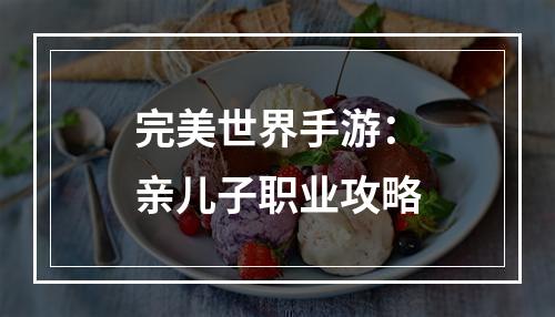 完美世界手游：亲儿子职业攻略