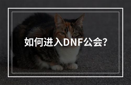 如何进入DNF公会？