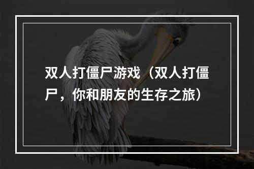 双人打僵尸游戏（双人打僵尸，你和朋友的生存之旅）