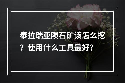 泰拉瑞亚陨石矿该怎么挖？使用什么工具最好？