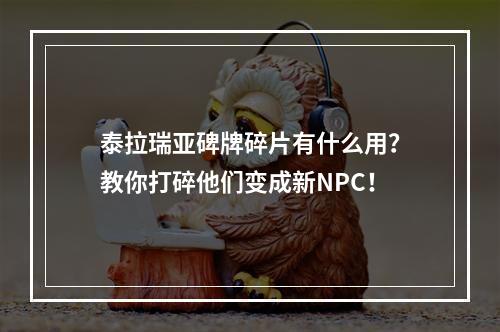 泰拉瑞亚碑牌碎片有什么用？教你打碎他们变成新NPC！