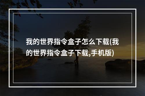 我的世界指令盒子怎么下载(我的世界指令盒子下载,手机版)