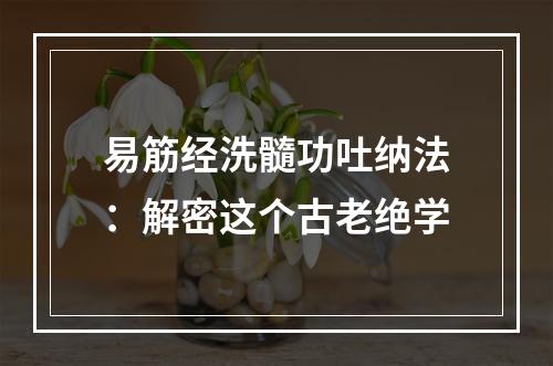 易筋经洗髓功吐纳法：解密这个古老绝学