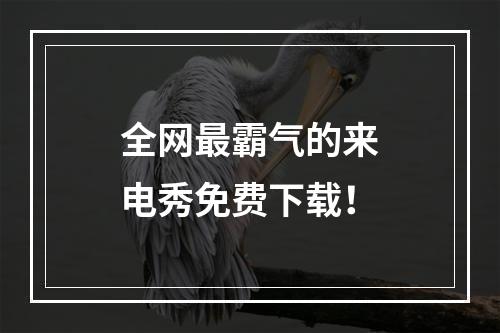 全网最霸气的来电秀免费下载！