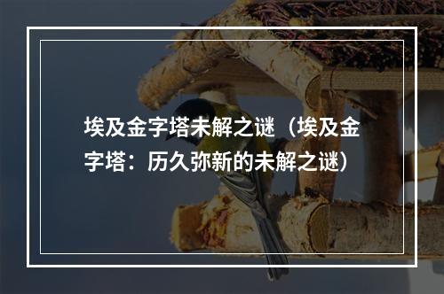 埃及金字塔未解之谜（埃及金字塔：历久弥新的未解之谜）