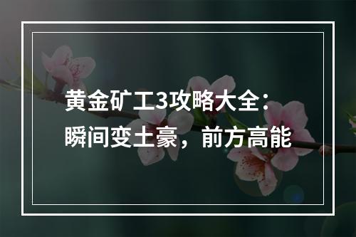 黄金矿工3攻略大全：瞬间变土豪，前方高能