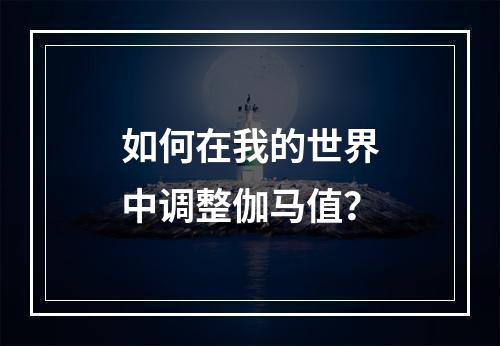 如何在我的世界中调整伽马值？