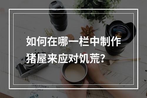 如何在哪一栏中制作猪屋来应对饥荒？